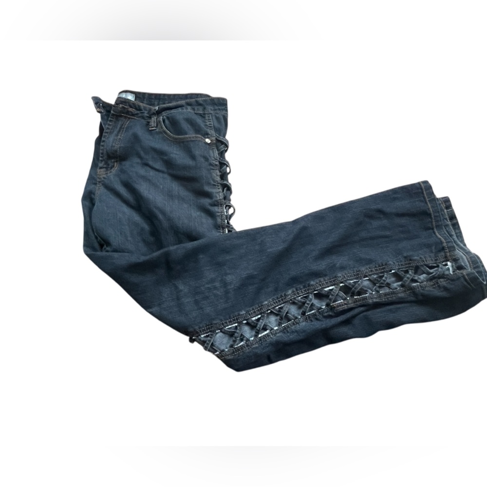 Bold Blue Jeans with Peekaboo Side Panels